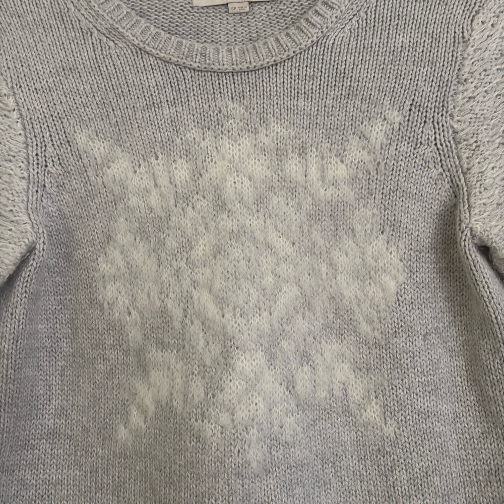❤️2/$15or3/$21❤️LOFT Gray Mohair Blend Sweater w/Snowflake Pattern, Size PS - Picture 3 of 13